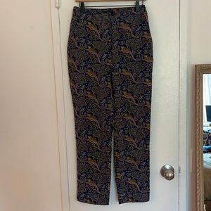 J. Crew jungle print lightweight silky pant size 6
